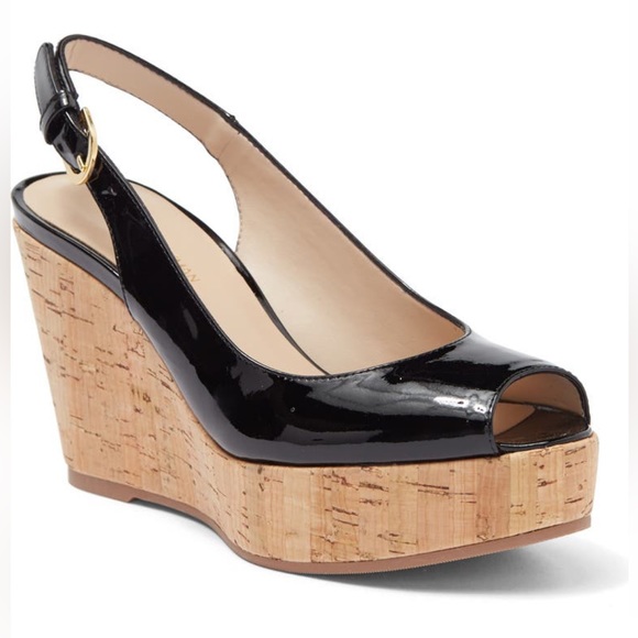 Brand new Stuart Weitzman Black Platform Wedge Sandal